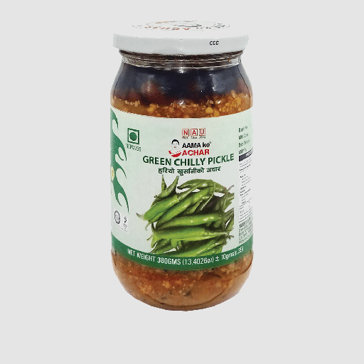 AAMA KO GREEN CHILLY PICKLE 380G